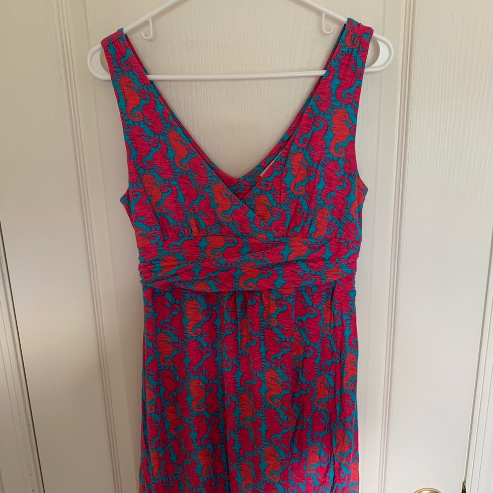EUC Lilly Pulitzer Seahorse Sloane Maxi Dress